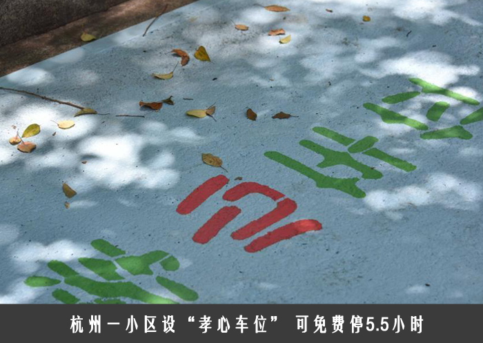 杭州一小区设“孝心车位” 可免费停5.5小时